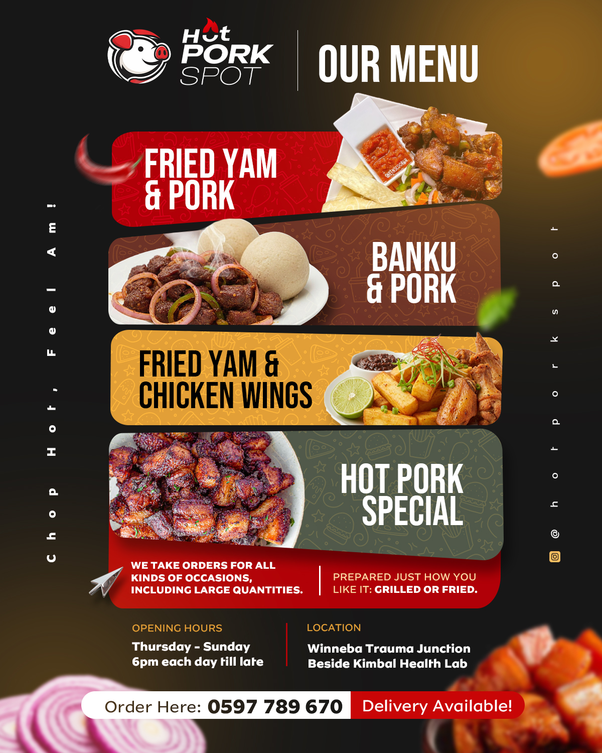 Hot Pork Spot — Menu